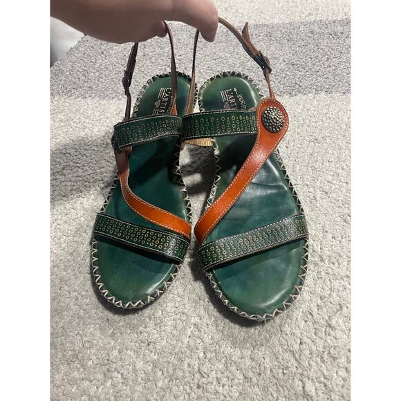 L'Artiste Spring Step Dreamer -N Sandals Womens EU 42 / US 10.5-11 Leather Green - Picture 3 of 16